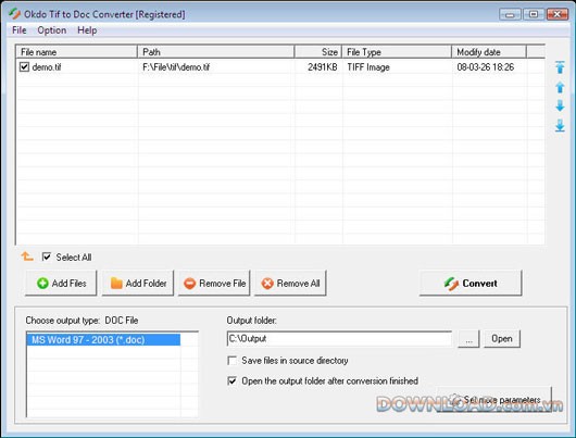 Okdo Tif to Doc Converter