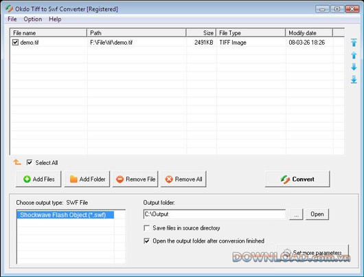 Okdo Tiff to Swf Converter