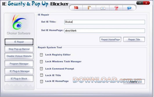 Okoker IE Security & PopUp Blocker