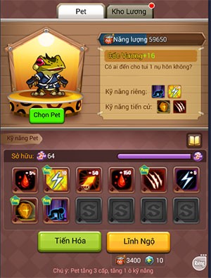 Hệ thống Pet trong OMG Loạn Đấu cho Android
