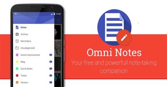 Omni Notes là ứng dụng ghi chú mã nguồn mở cho các thiết bị Android