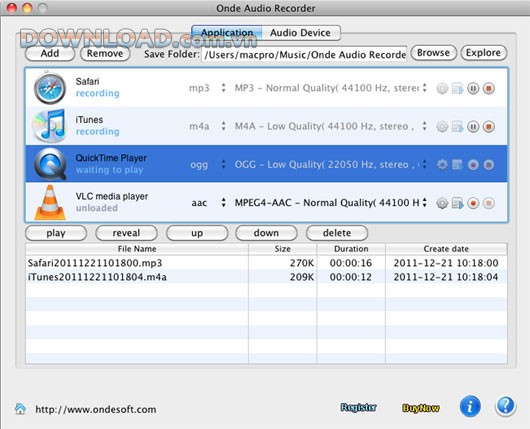 Onde Audio Recorder for Mac