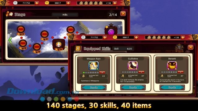 Chiến đấu với các loại kẻ thù trong hàng trăm màn chơi hấp dẫn