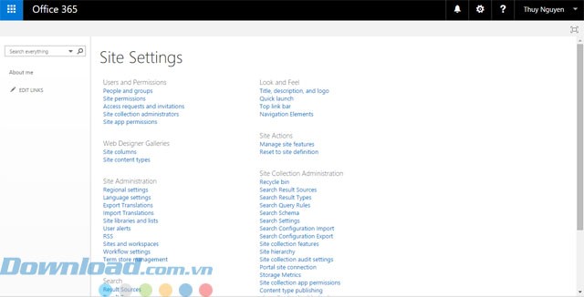 Các lựa chọn cài đặt