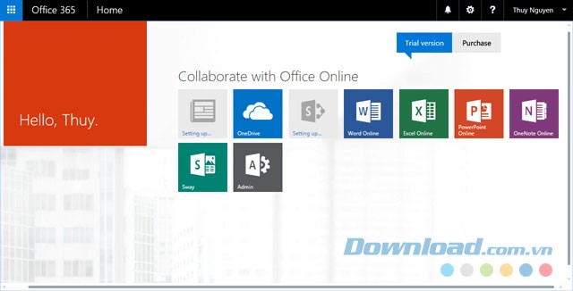 Mở ứng dụng OneDrive for Business