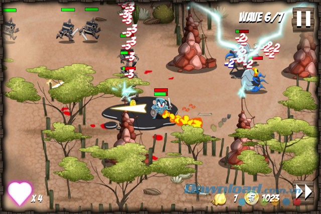 Đồ họa đẹp mắt của game Onion Force cho máy tính