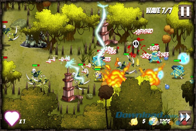 Trận chiến trong game Onion Force