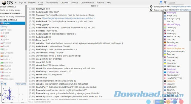 Tham gia vào các phòng chat