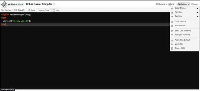 Bạn có thể sử dụng tính năng Share để chia sẻ mã Pascal online