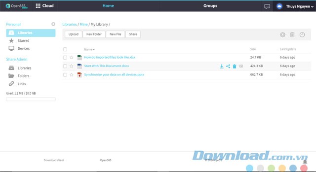 Danh mục file trên web