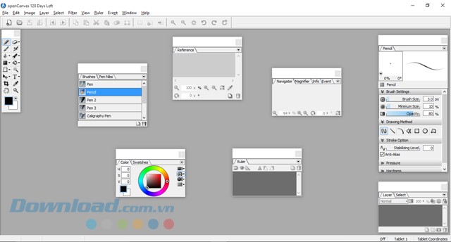 Giao diện của openCanvas