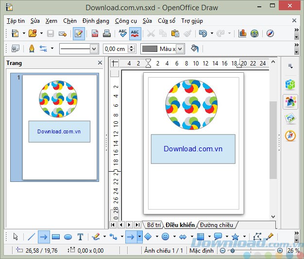Công cụ Bản vẽ của OpenOffice tiếng Việt