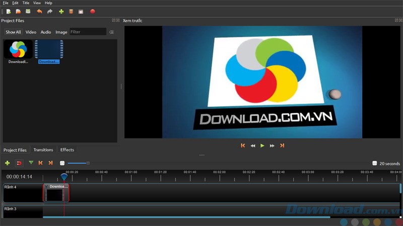 Giao diện của OpenShot Video Editor