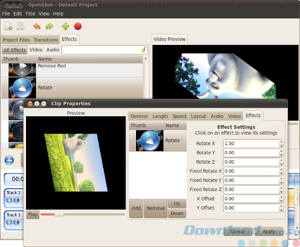 Các tùy chọn xoay video