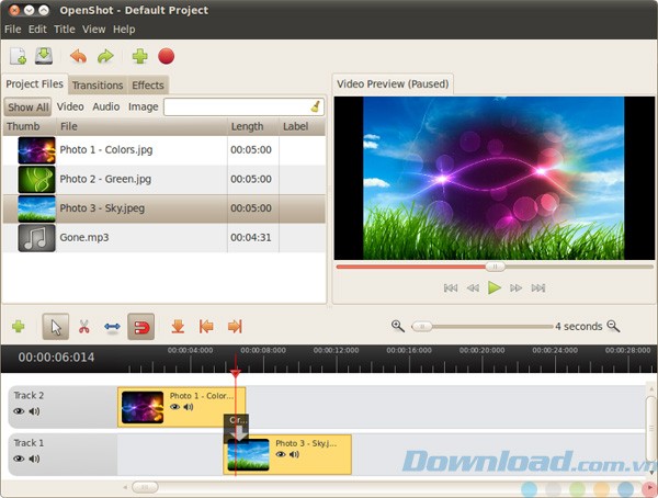 Giao diện của OpenShot Video Editor cho Linux