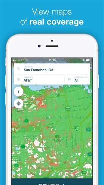 Xem bản đồ độ phủ sóng thực