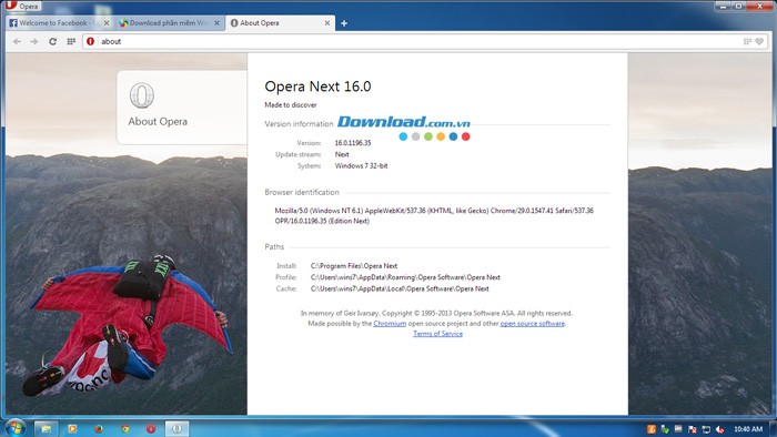 Opera Next phiên bản mới nhất