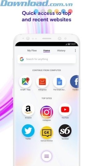 Truy cập nhanh vào những trang web thường xuyên truy cập