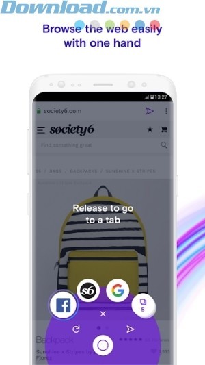 Duyệt web dễ dàng bằng một tay