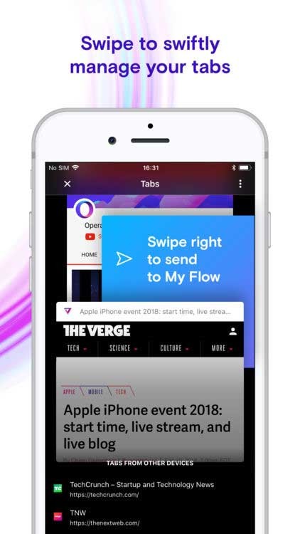 Vuốt để quản lý các tab của bạn