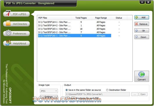 OpooSoft PDF To JPEG Converter