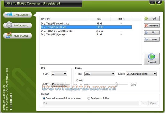 XPS To IMAGE Converter