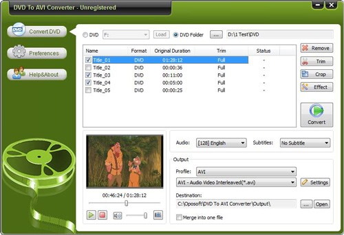 Oposoft DVD To AVI Converter