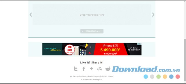 Tải các bức ảnh đã giảm dung lượng về thiết bị khi sử dụng ứng dụng web Optimizilla