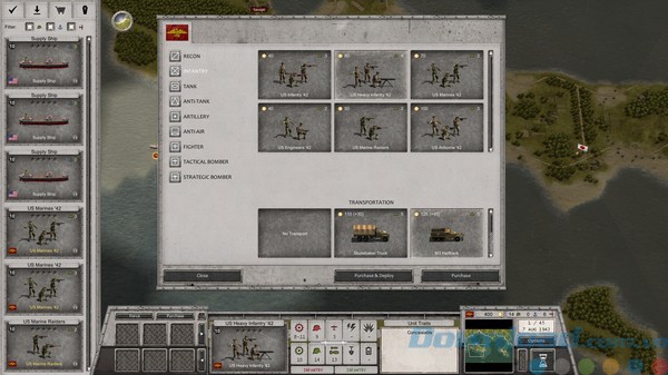 Chọn đơn vị trong Order of Battle: WW2