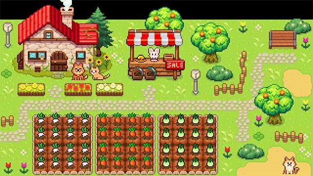 Trang trí nông trại bằng nhiều vật phẩm và công trình đa dạng