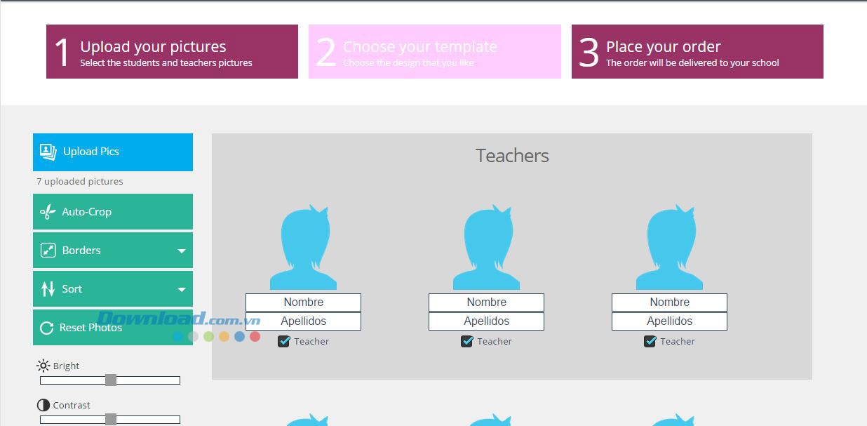 Giao diện sơ đồ lớp học của Orlaonline.es