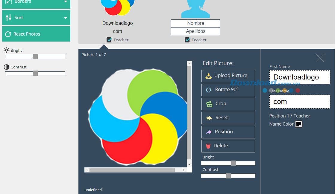 Click vào ảnh để thay đổi thông tin cho người dạy và người học