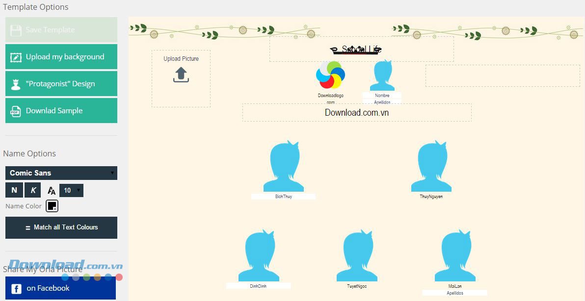 Mẫu hiện ra để bạn tùy chỉnh thông tin trong Orlaonline.es