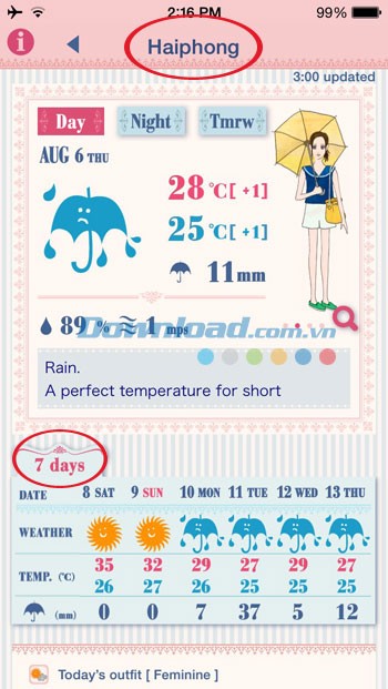 Oshare Weather cho iOS