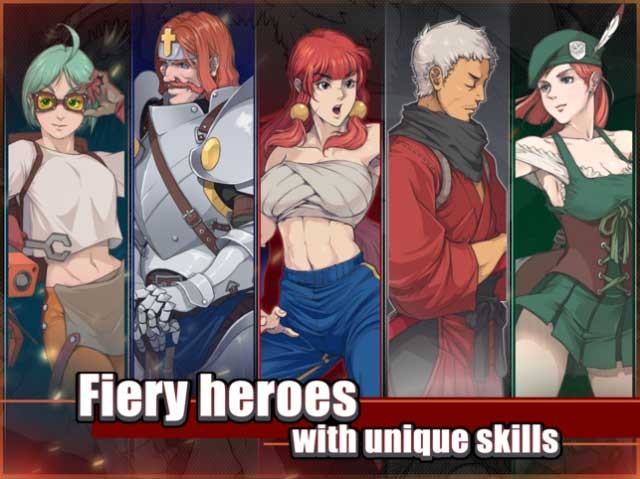 Nhiều anh hùng với các kỹ năng độc đáo cho bạn lựa chọn chiến đấu trong Otherworld Legends