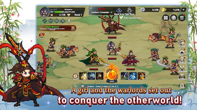 Otherworld Three Kingdoms kể câu chuyện cô gái cùng các lãnh chúa chiến tranh của cô ấy thống nhất Tam Quốc
