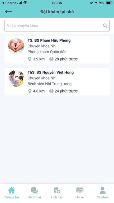 Đặt lịch khám tại nhà