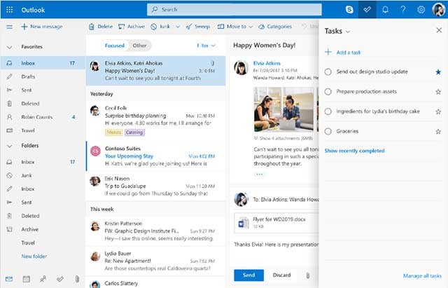 Ứng dụng web hỗ trợ gửi email miễn phí Outlook có tính năng lọc thư rác hiệu quả