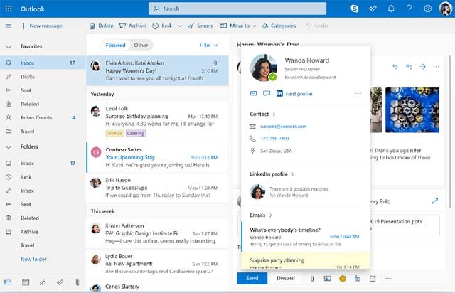 Ứng dụng web hỗ trợ gửi email miễn phí Outlook được tích hợp với nhiều dịch vụ khác nhau