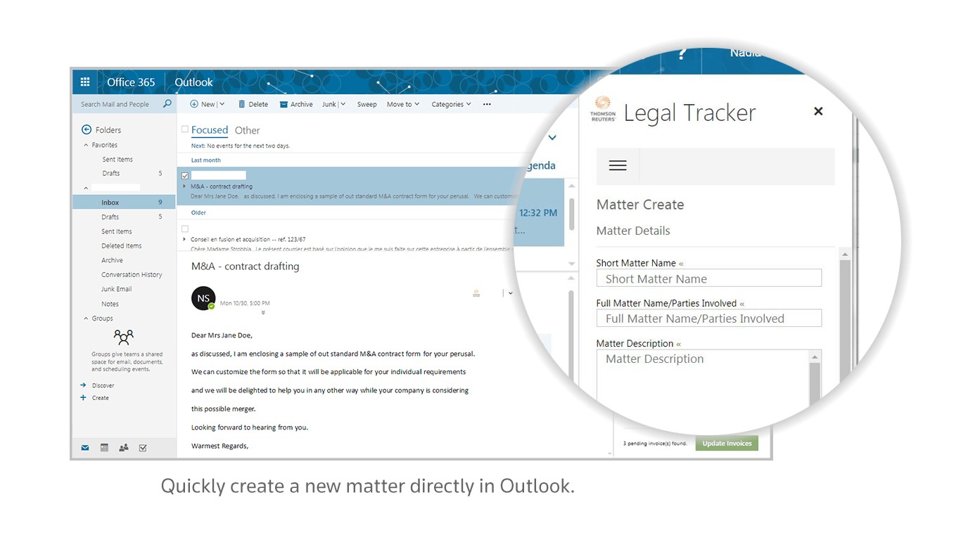 Giao diện Tracker for Outlook