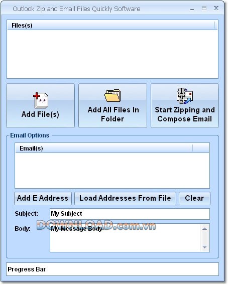 Outlook Zip and Email Files Quickly Software