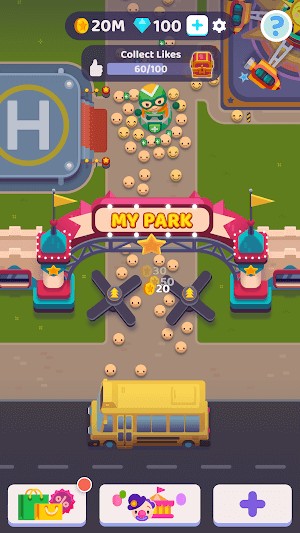 Xây dựng và quản lý công viên của bạn trong game Overcrowded Tycoon