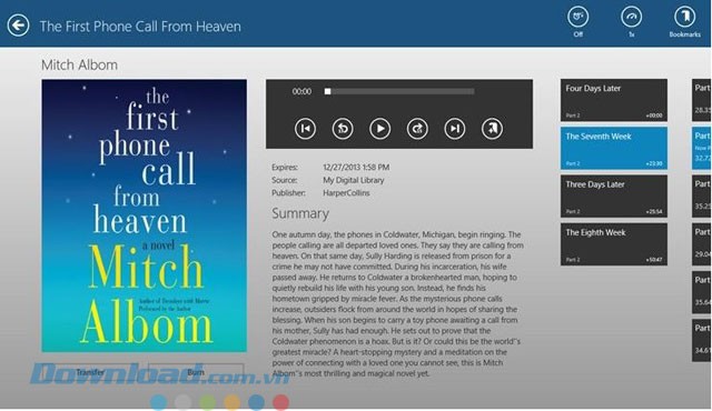 Giao diện ứng dụng OverDrive trên Windows 8