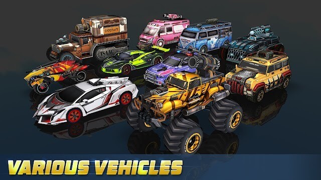 Vô số phương tiện hầm hố và mạnh mẽ cho bạn lựa chọn trong game Overload Arena: Metal Revenge