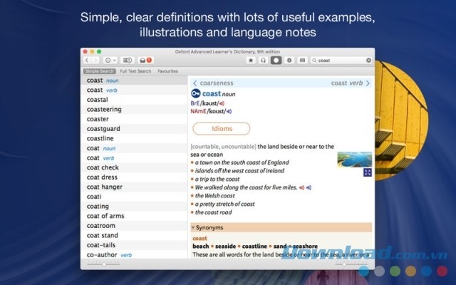 Giao diện Oxford Advanced Learner’s Dict cho Mac 8.7.308
