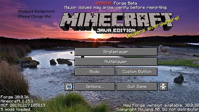 Pack Menu Mod sẽ thay thế cho Custom Main Menu Mod