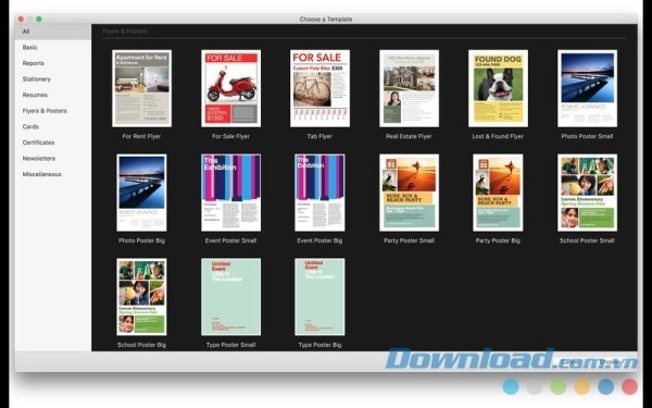 Lựa chọn gần 100 mẫu thiết kế tài liệu trên Pages cho Mac