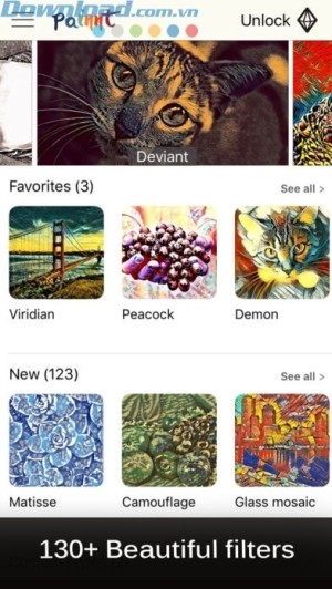 Hàng trăm bộ lọc ảnh đẹp được phân theo các chủ đề