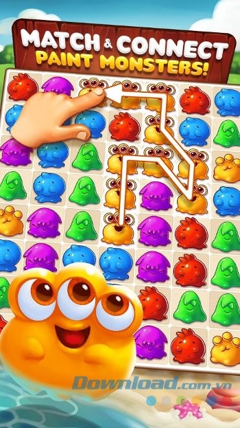 Lối chơi quen thuộc trong game Paint Monsters