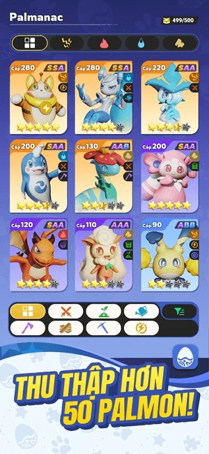 Thu thập hơn 50 Palmon